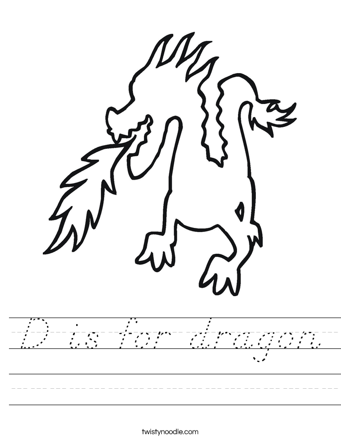 D is for dragon Worksheet