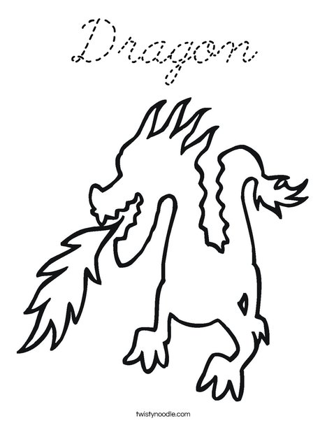 Dragon Breathing Fire Coloring Page