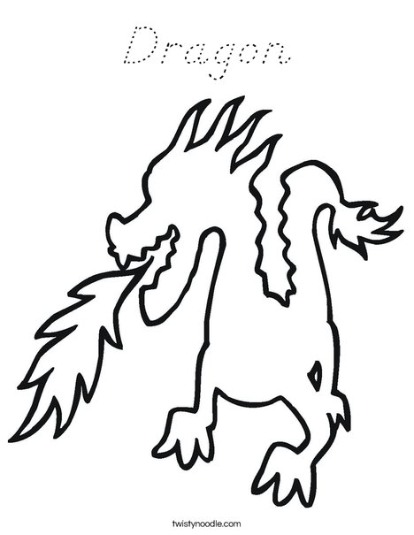 Dragon Breathing Fire Coloring Page