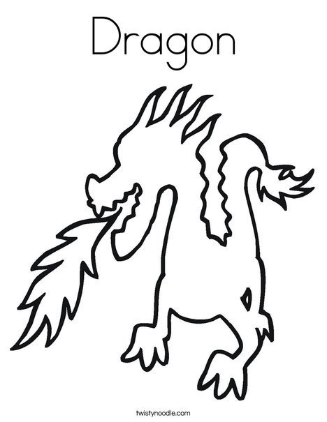 Dragon Breathing Fire Coloring Page