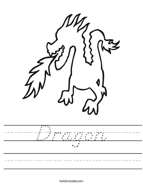 Dragon Breathing Fire Worksheet