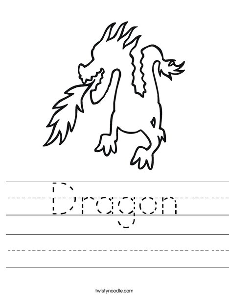 Dragon Breathing Fire Worksheet