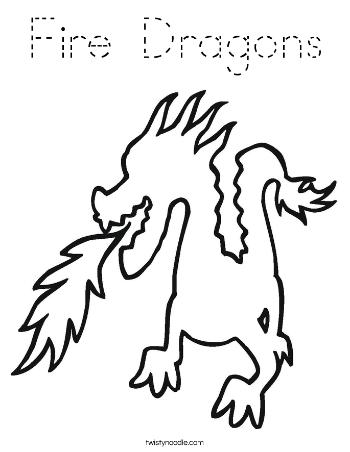 Fire Dragons Coloring Page