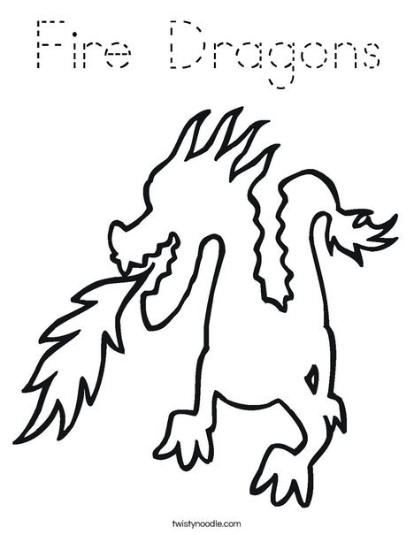 Dragon Breathing Fire Coloring Page