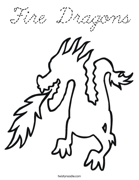 Dragon Breathing Fire Coloring Page
