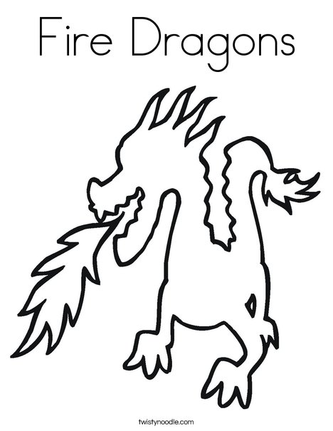 fire breathing dragon coloring page