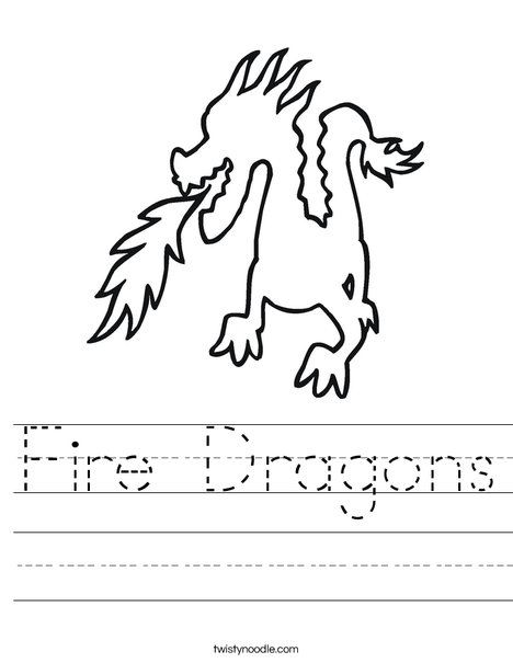 Dragon Breathing Fire Worksheet