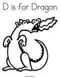 D is for Dragon Coloring Page