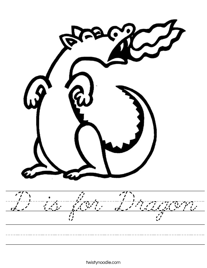 D is for Dragon Worksheet