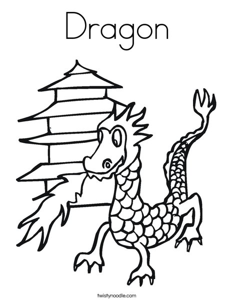 Dragon Coloring Page - Twisty Noodle
