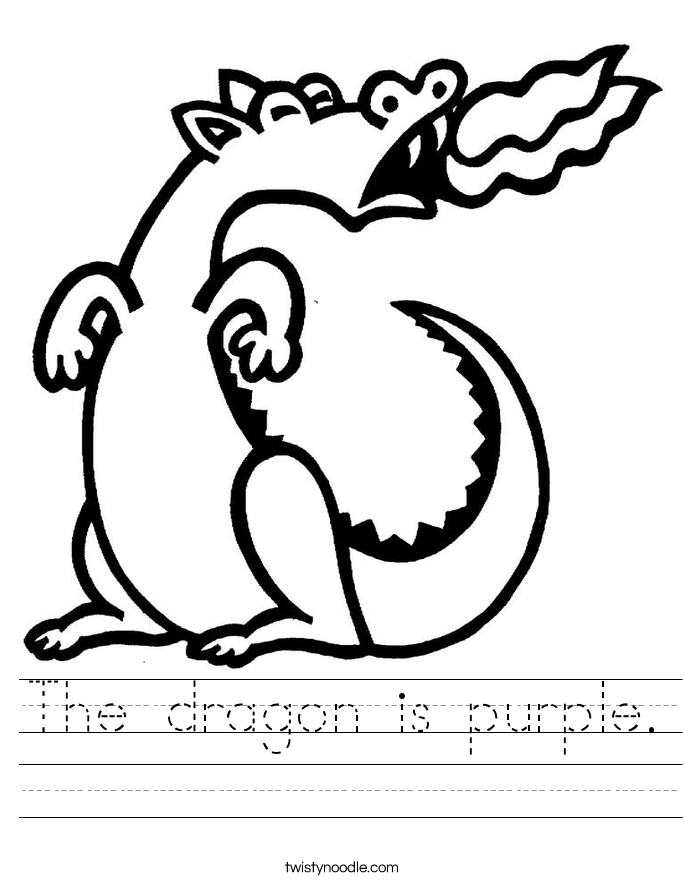 The dragon is purple. Worksheet