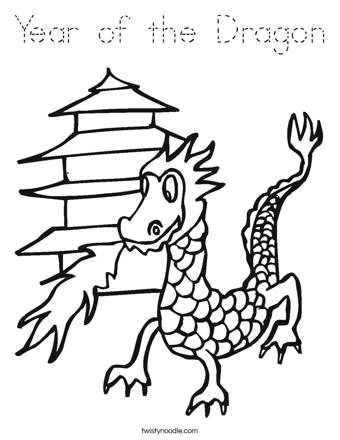 Year of the Dragon Coloring Page