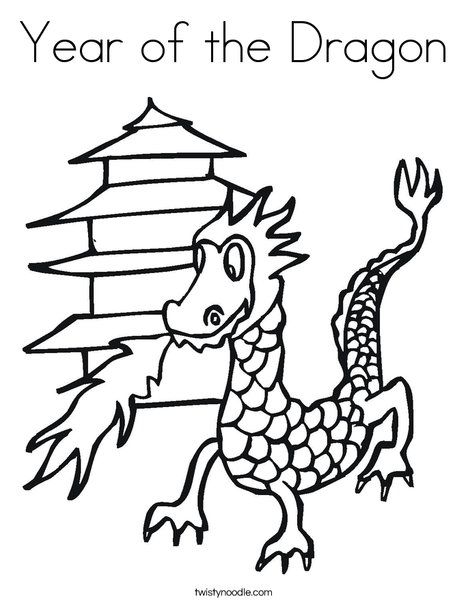 Download Year of the Dragon Coloring Page - Twisty Noodle