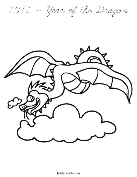 Flying Dragon Coloring Page