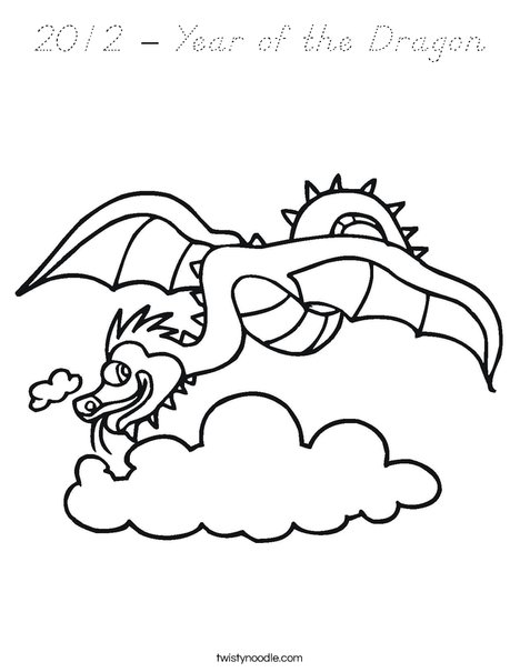 Flying Dragon Coloring Page