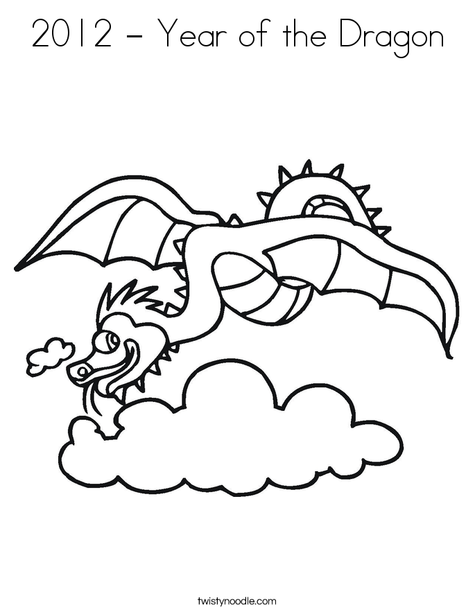 2012 - Year of the Dragon Coloring Page