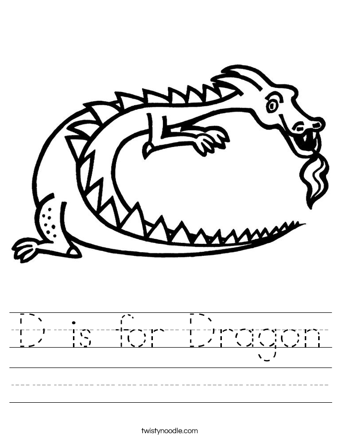 D is for Dragon Worksheet