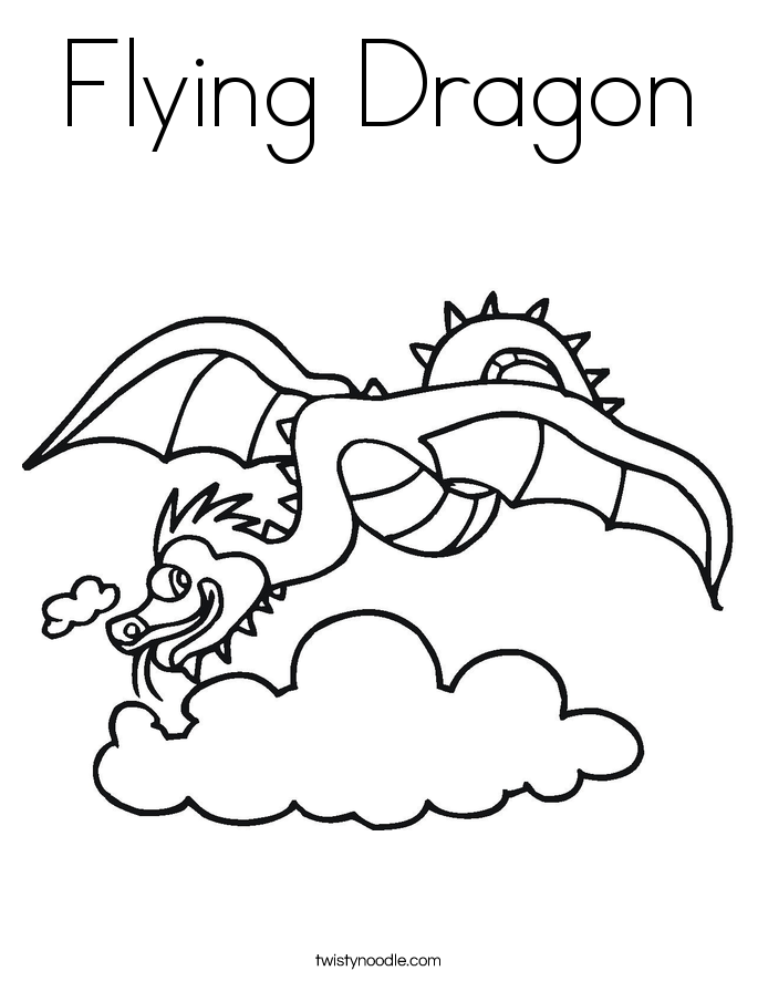 Flying Dragon Coloring Page Twisty Noodle