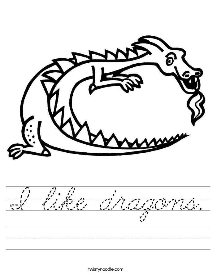 I like dragons. Worksheet