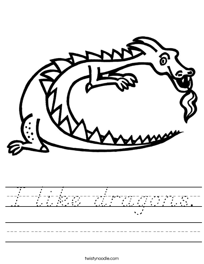 I like dragons. Worksheet