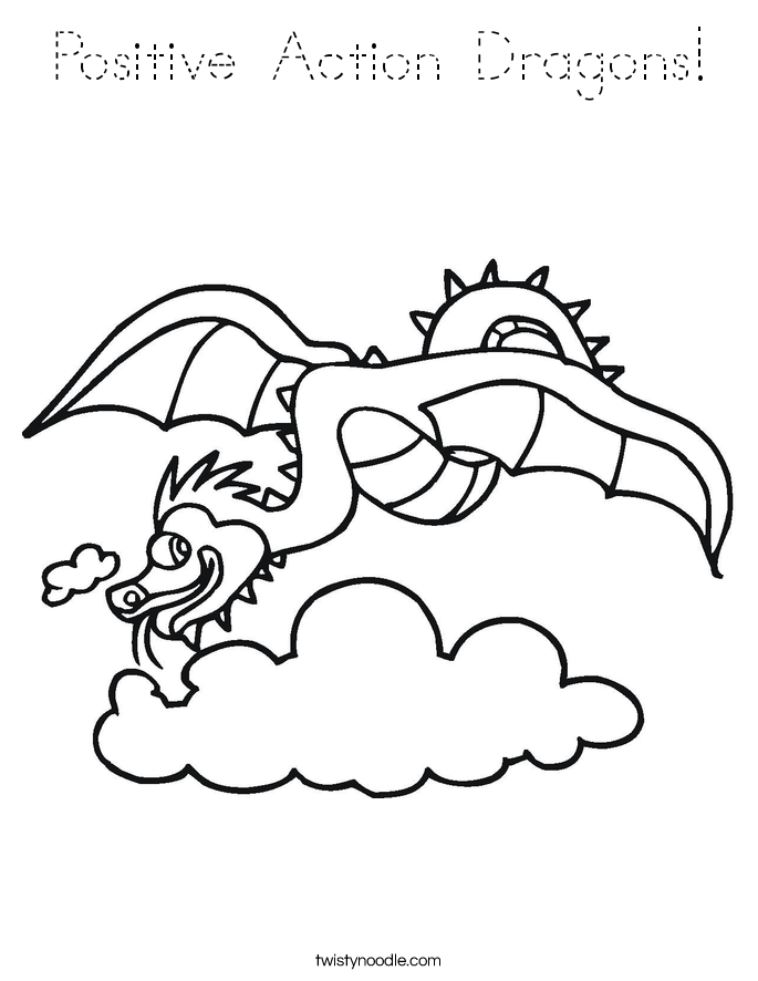 Positive Action Dragons! Coloring Page