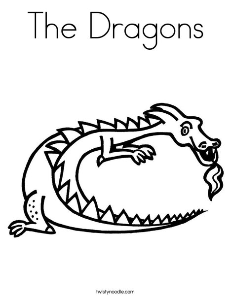 D is for Dragon Coloring Page