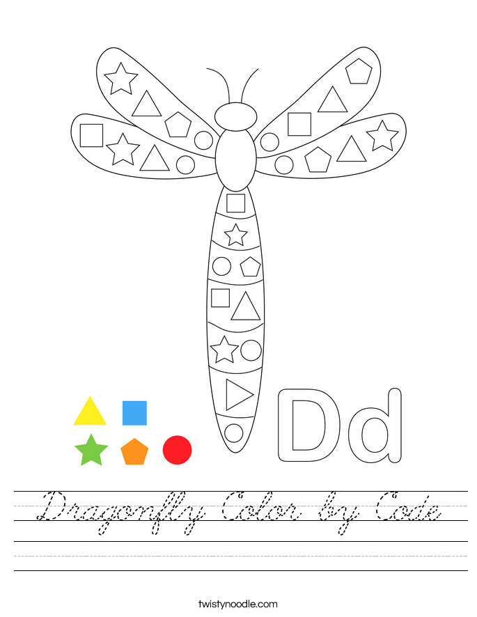 Dragonfly Color by Code Worksheet