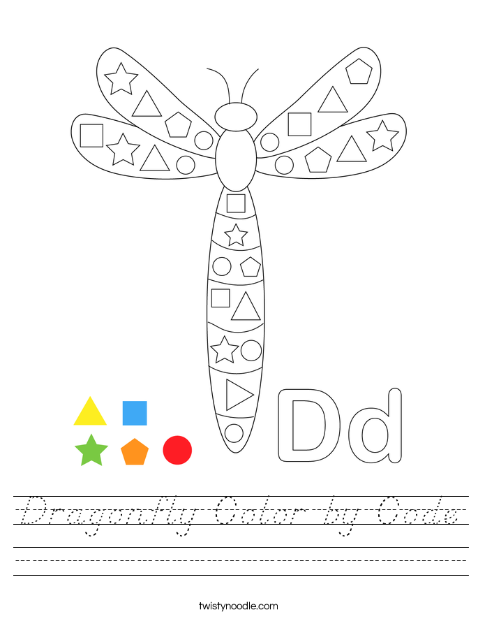 Dragonfly Color by Code Worksheet