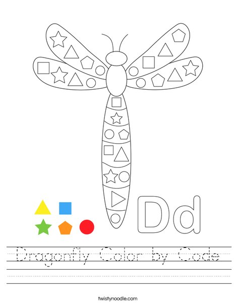 Dragonfly Color by Code Worksheet