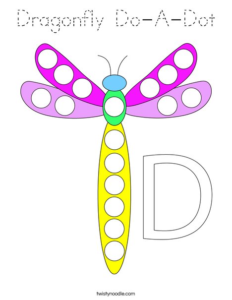 Dragonfly Do-A-Dot Coloring Page