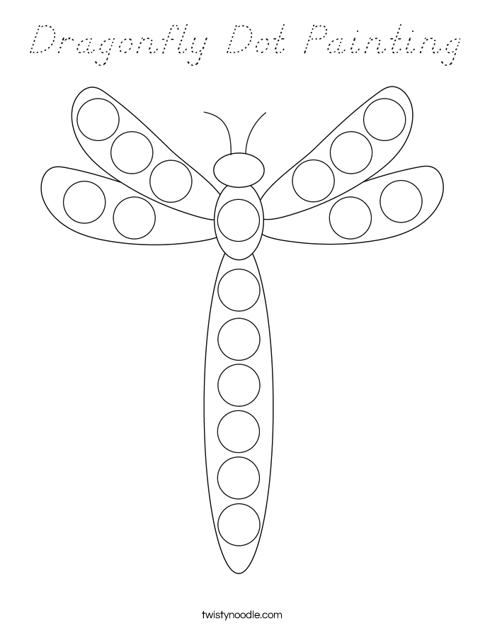 Dragonfly Dot Painting Coloring Page