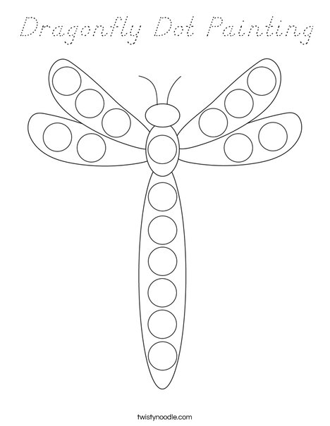 Dragonfly Dot Painting Coloring Page