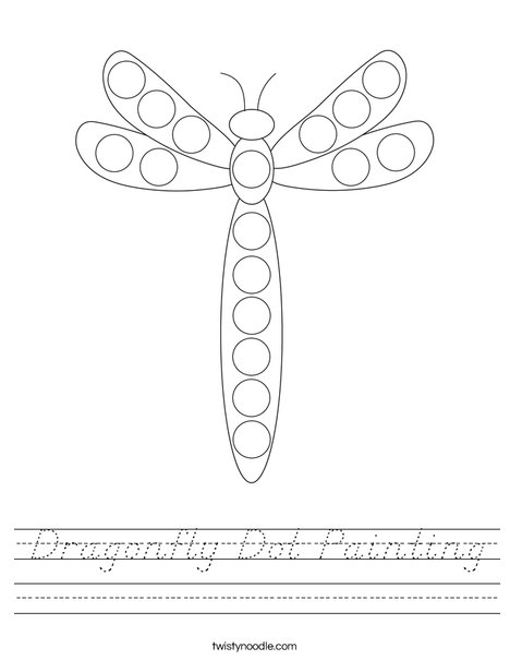 Dragonfly Dot Painting Worksheet