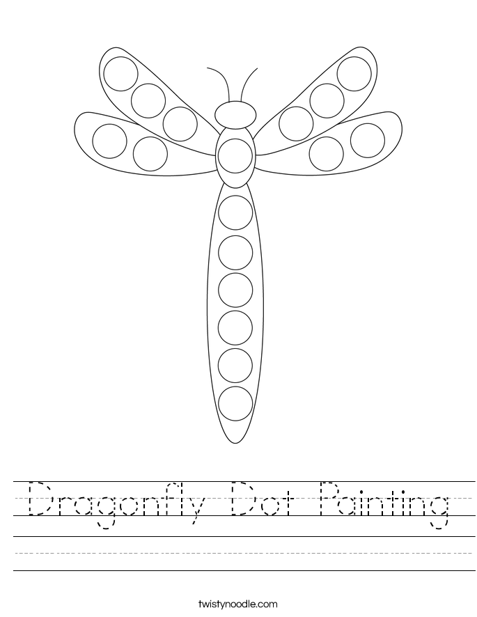 Dragonfly Dot Painting Worksheet