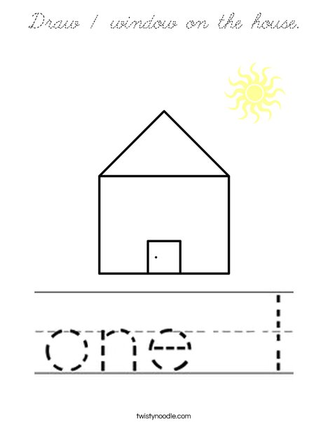 Draw 1 window on the house. Coloring Page