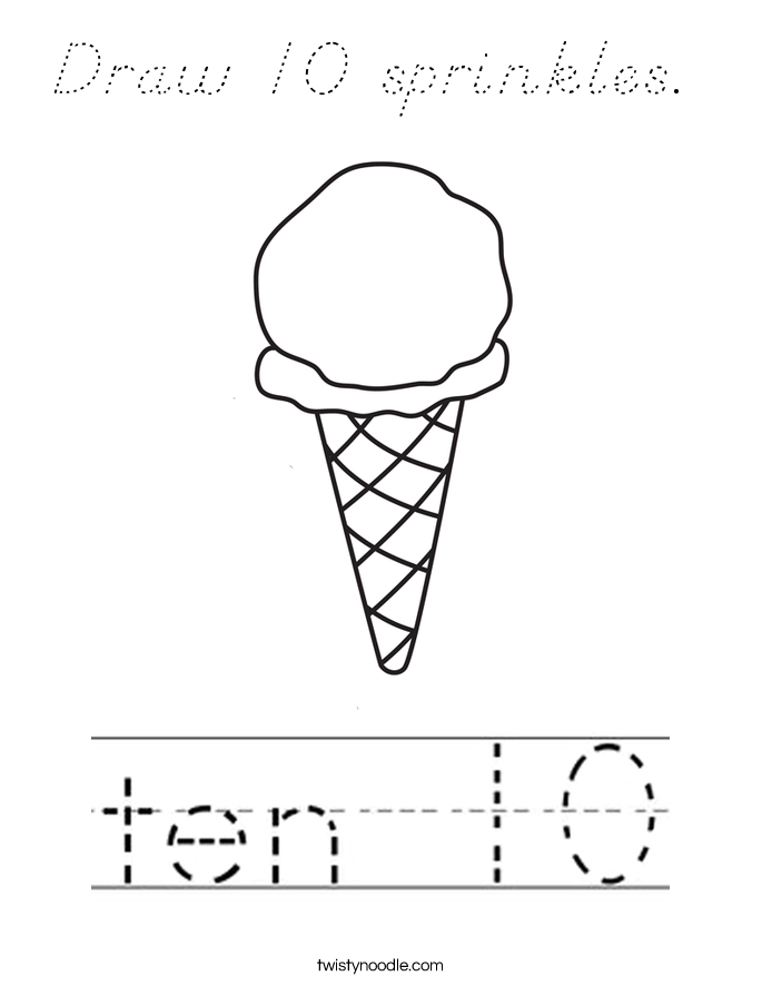 Draw 10 sprinkles.  Coloring Page