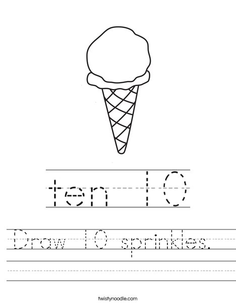 Draw 10 sprinkles.  Worksheet