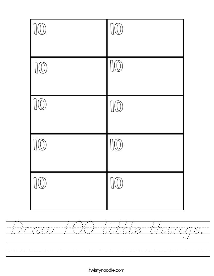 Draw 100 little things. Worksheet