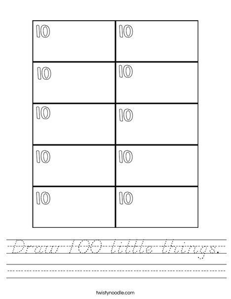 Draw 100 little things. Worksheet