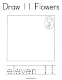 Draw 11 Flowers Coloring Page