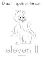 Draw 11 spots on the cat  Coloring Page