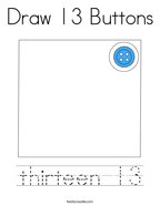 Draw 13 Buttons Coloring Page