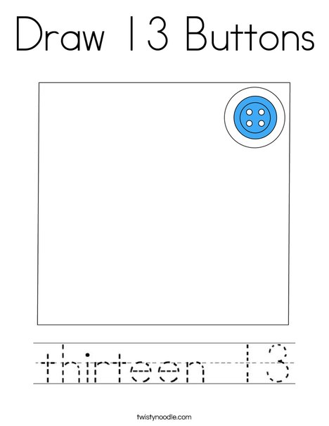 Draw 13 Buttons Coloring Page
