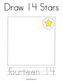 Draw 14 Stars Coloring Page