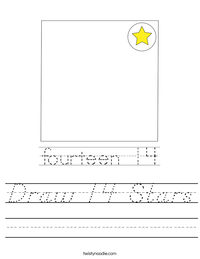 Draw 14 Stars Worksheet