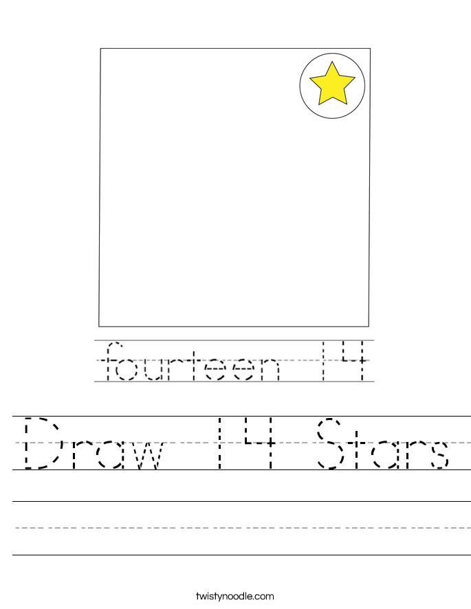 Draw 14 Stars Worksheet