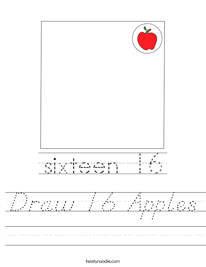 Draw 16 Apples Worksheet