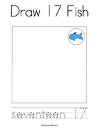 Draw 17 Fish Coloring Page