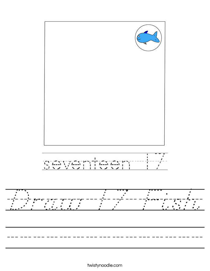 Draw 17 Fish Worksheet