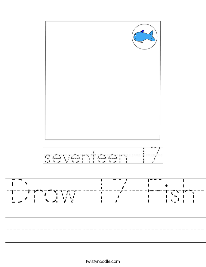 Draw 17 Fish Worksheet